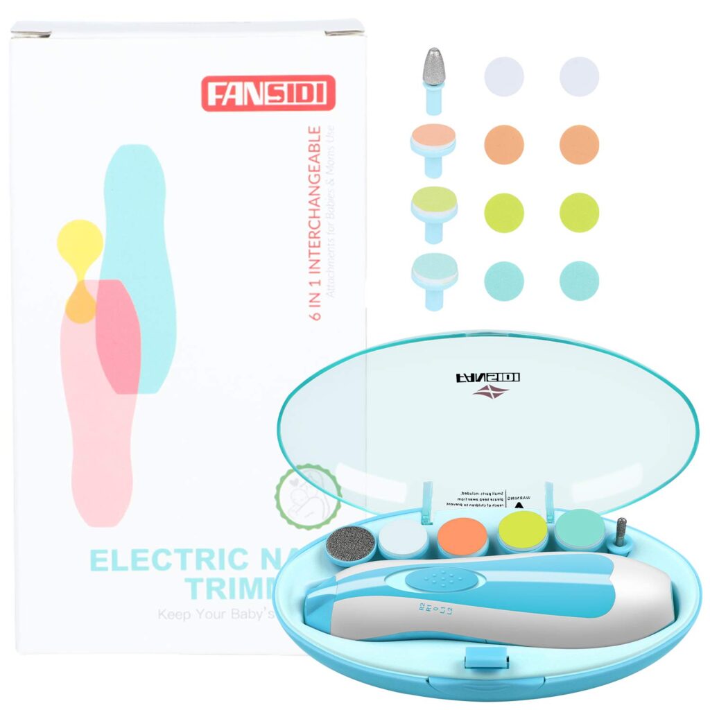 Fansidi Electric Baby Nail File with Light, Safe Baby Nail Trimmer