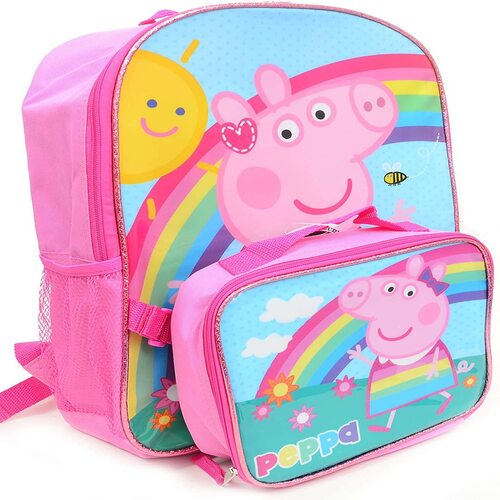 Peppa Pig Backpack Girls 5 PC Lunch Box Water Bottle Back to School Set
