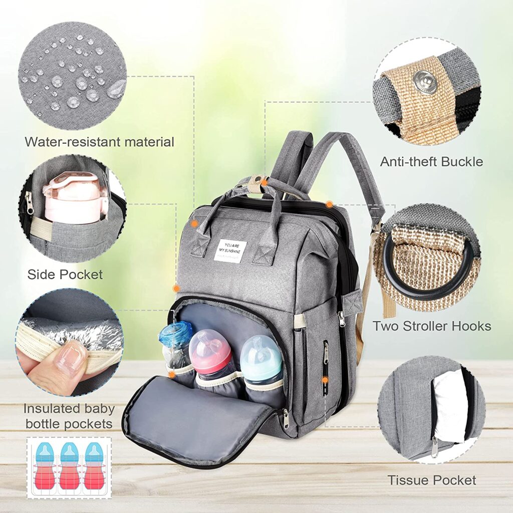 Fussion 3 in 1 Diaper Bag with Changing Station Earlyyears